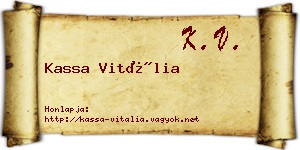 Kassa Vitália névjegykártya